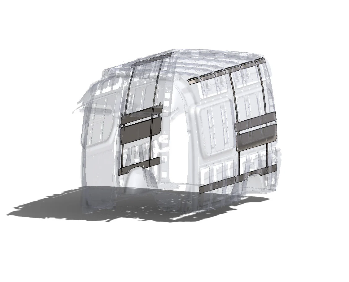 RB Components 2007+ Sprinter Van 144 - 36"-38" High Panel Bed Wall Brace Kit - Image 4