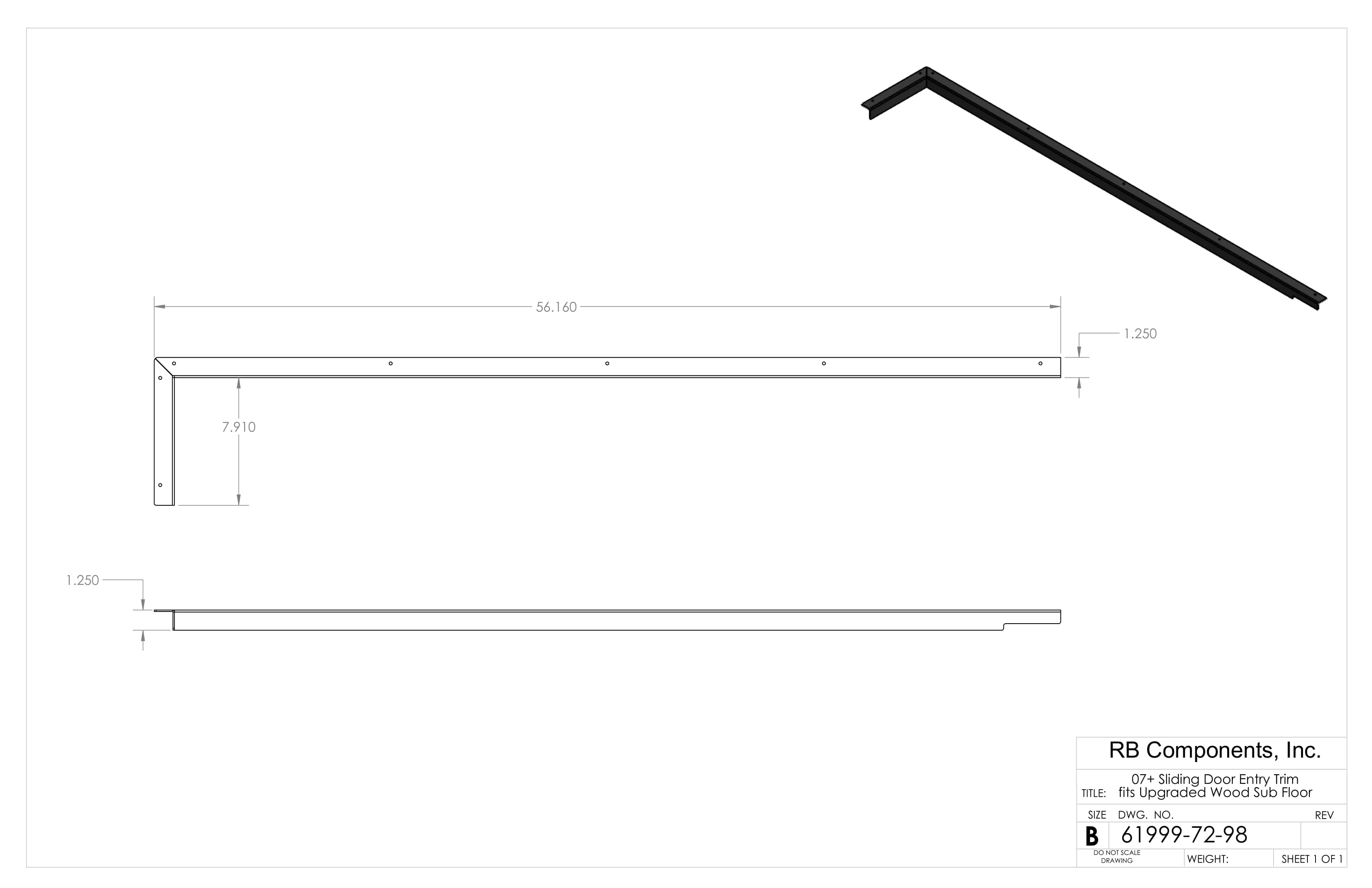 RB Components 2007+ Sprinter Van Sliding Door Step Entry Trim - Fits W/ Upgraded 3/4" Sub Floor - Image 5