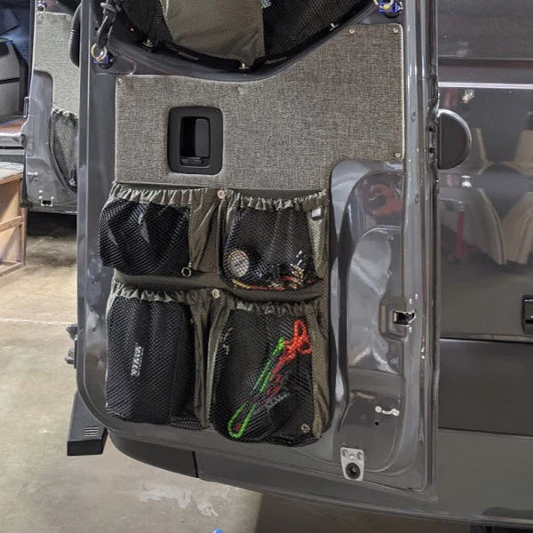 RB Components 2019+ Sprinter Van Fabric, Rear Lower Door Stuff Bag, Multi Compartment - Image 3