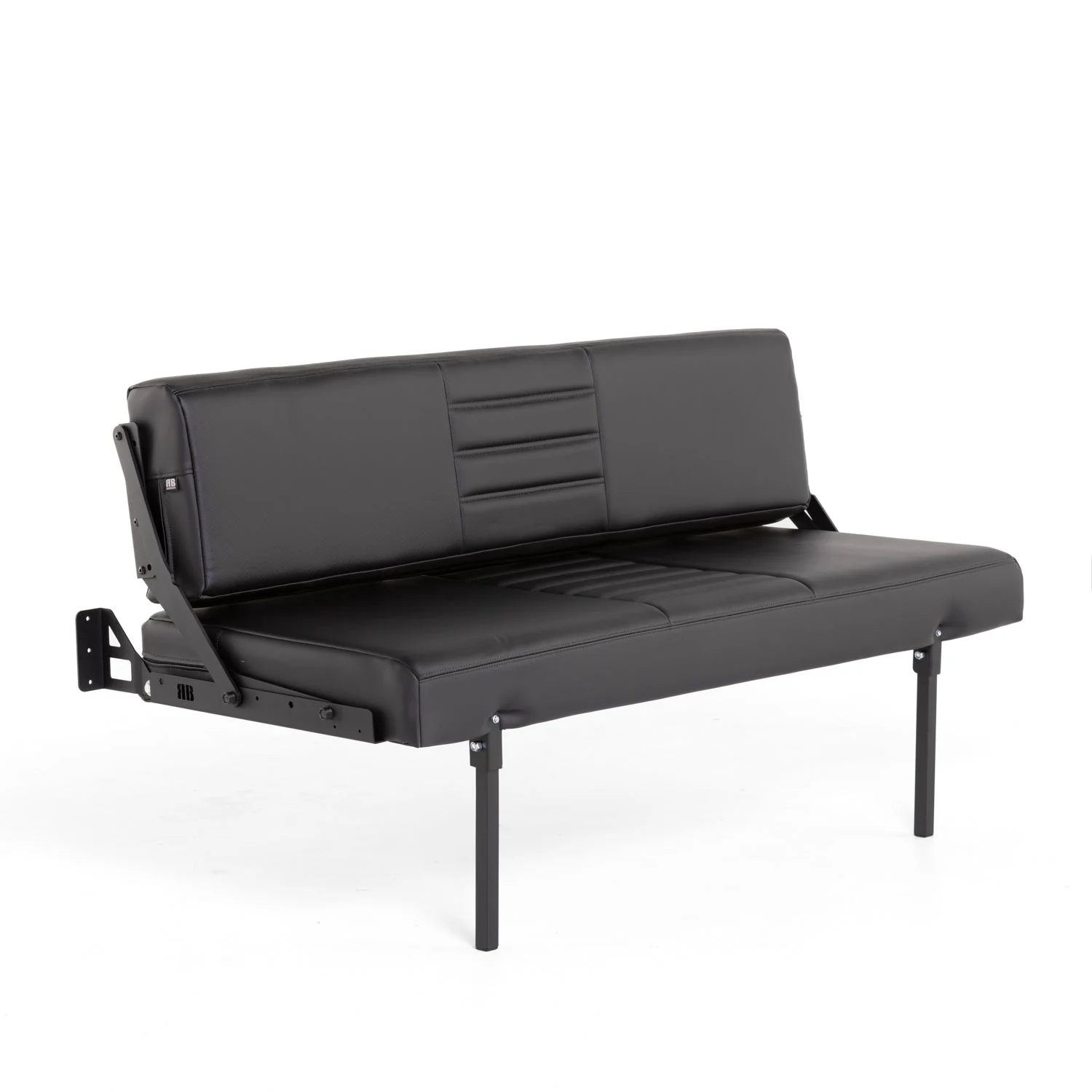 RB Components 58" Retro Sofa Sleeper - Black Carbon Fiber Vinyl