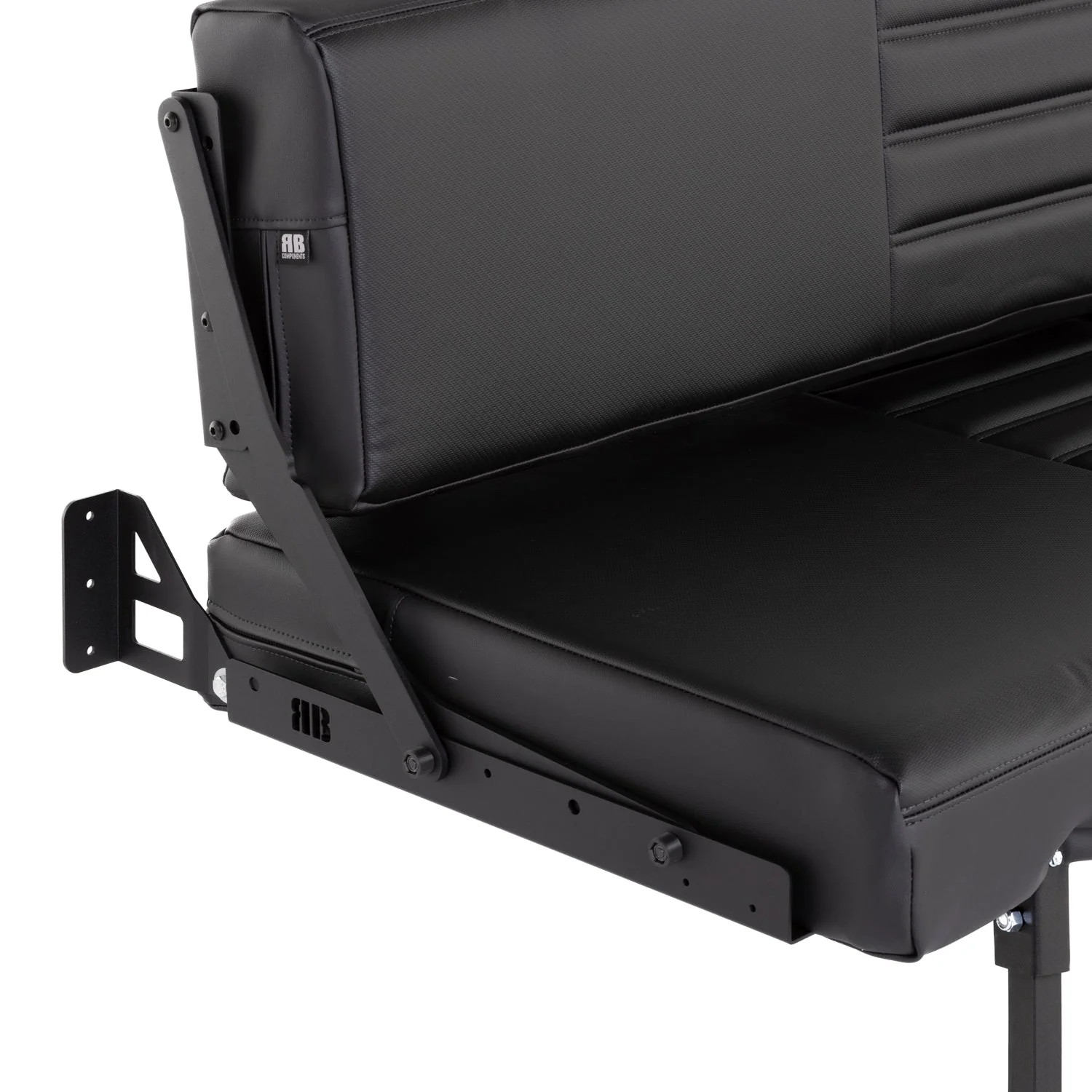 RB Components 58" Retro Sofa Sleeper - Black Carbon Fiber Vinyl - Image 4