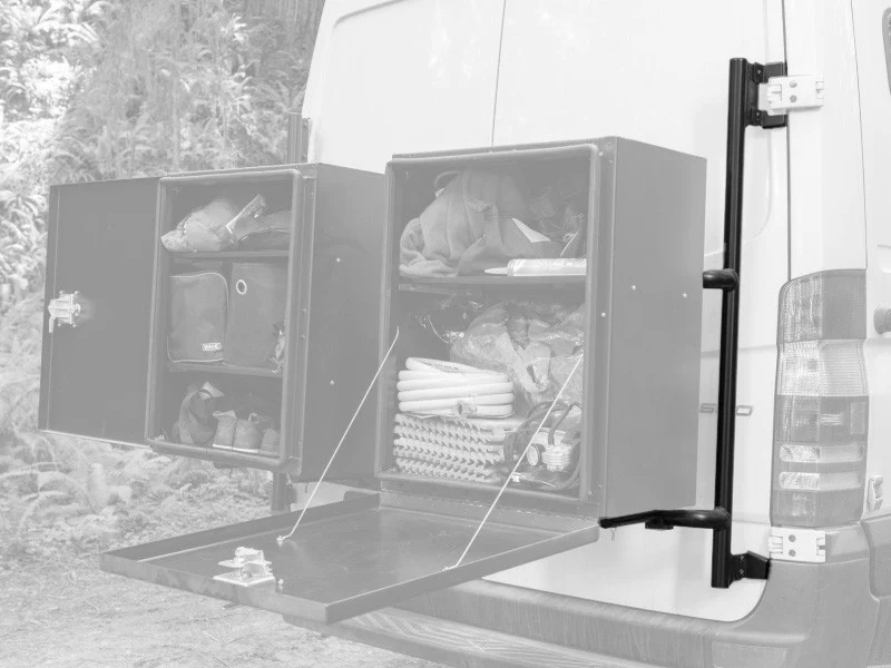 Aluminess 2007-2018 Mercedes Sprinter Rear Door Tire and Box Carrier - Image 9
