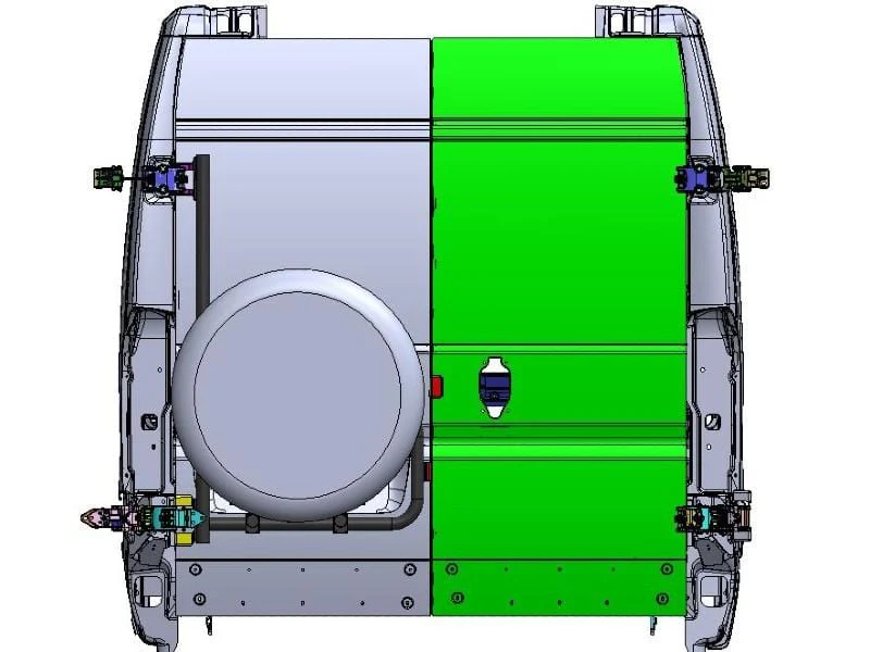 Aluminess Ram ProMaster Driver Side Tire/Box Carrier - Image 6