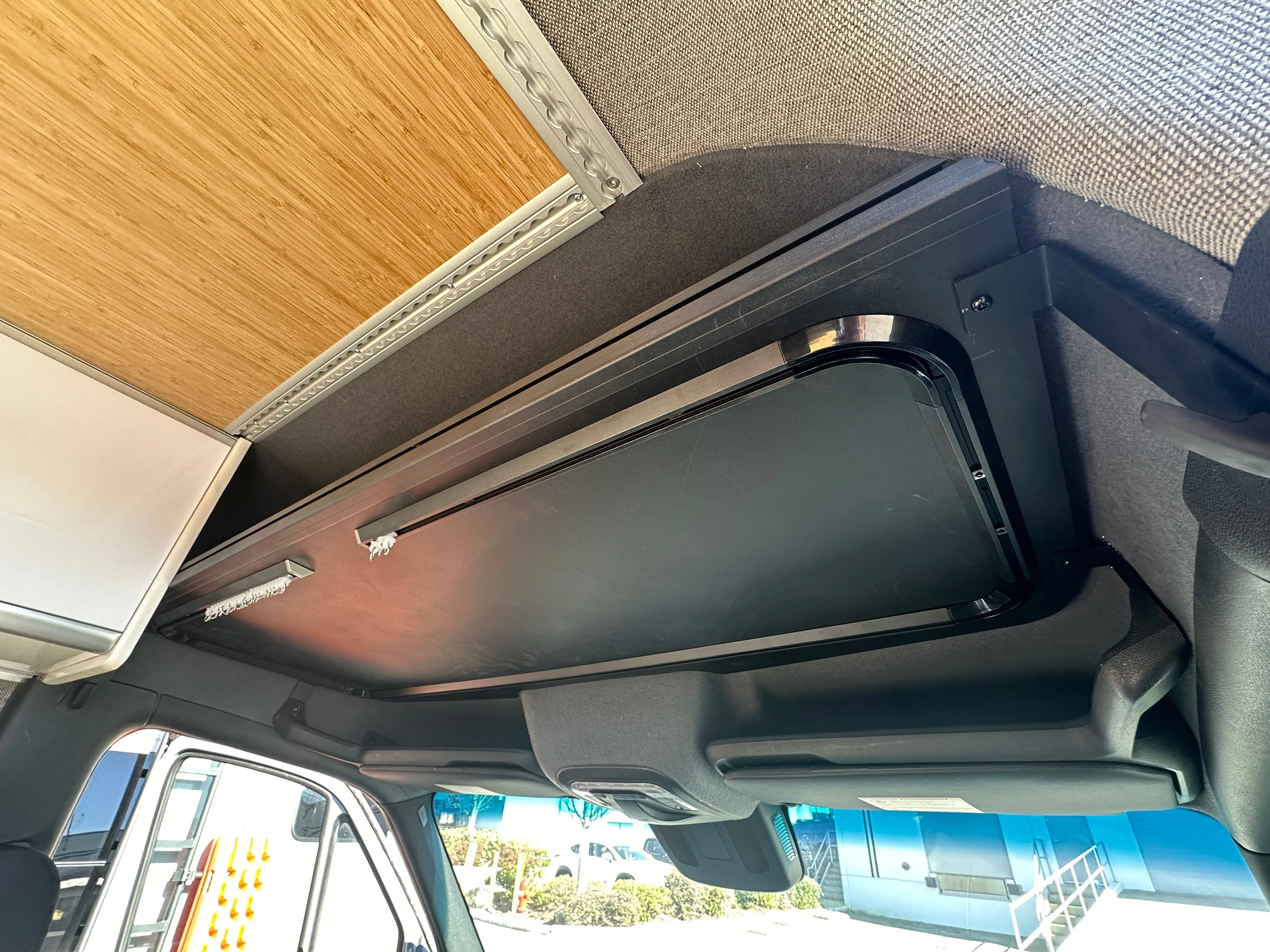 Tec Vanlife Mercedes Sprinter Aluminum Headliner Shelf with Built-in Curtain Rails - Image 3