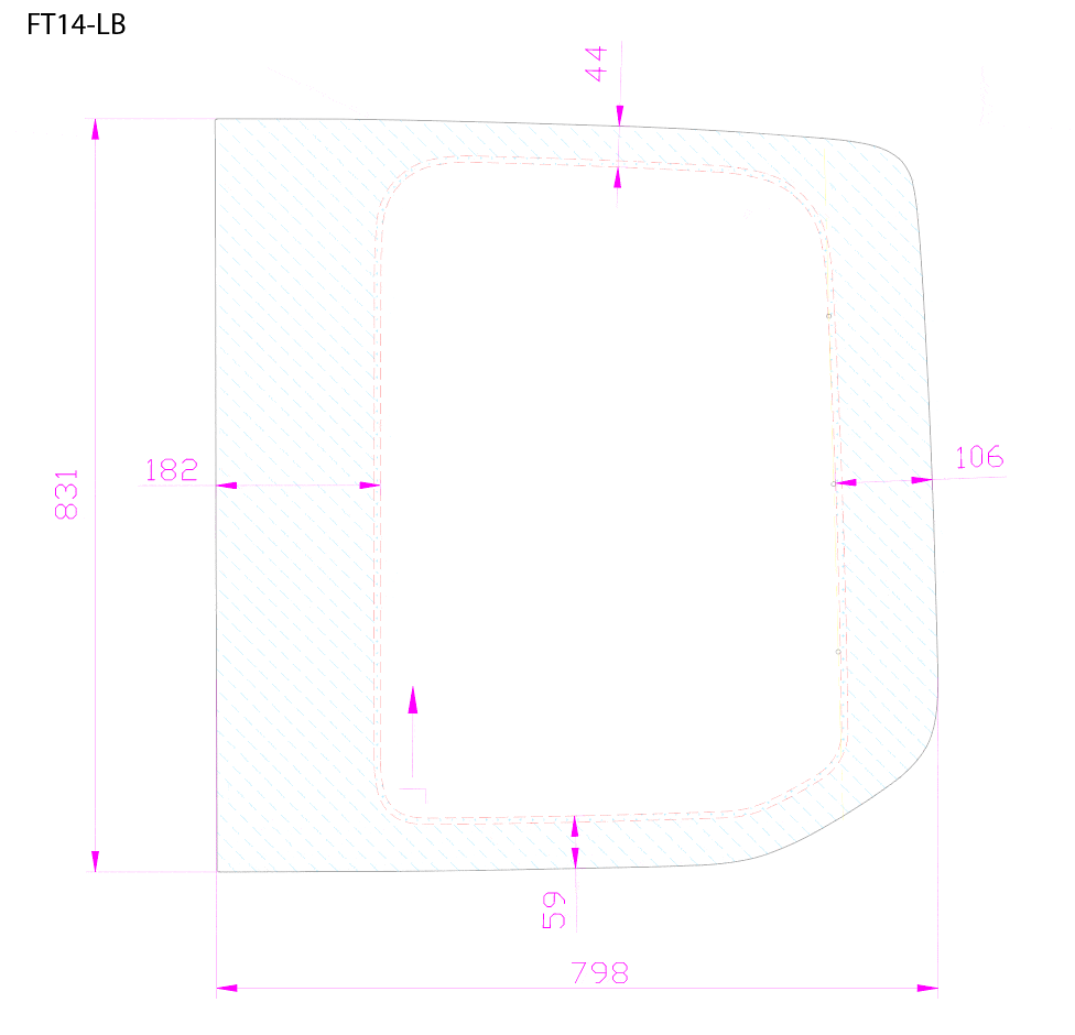 AM Auto Ford Transit 2015+ Driver Side Rear Cargo Door Window (FT14-LB P) - Image 4