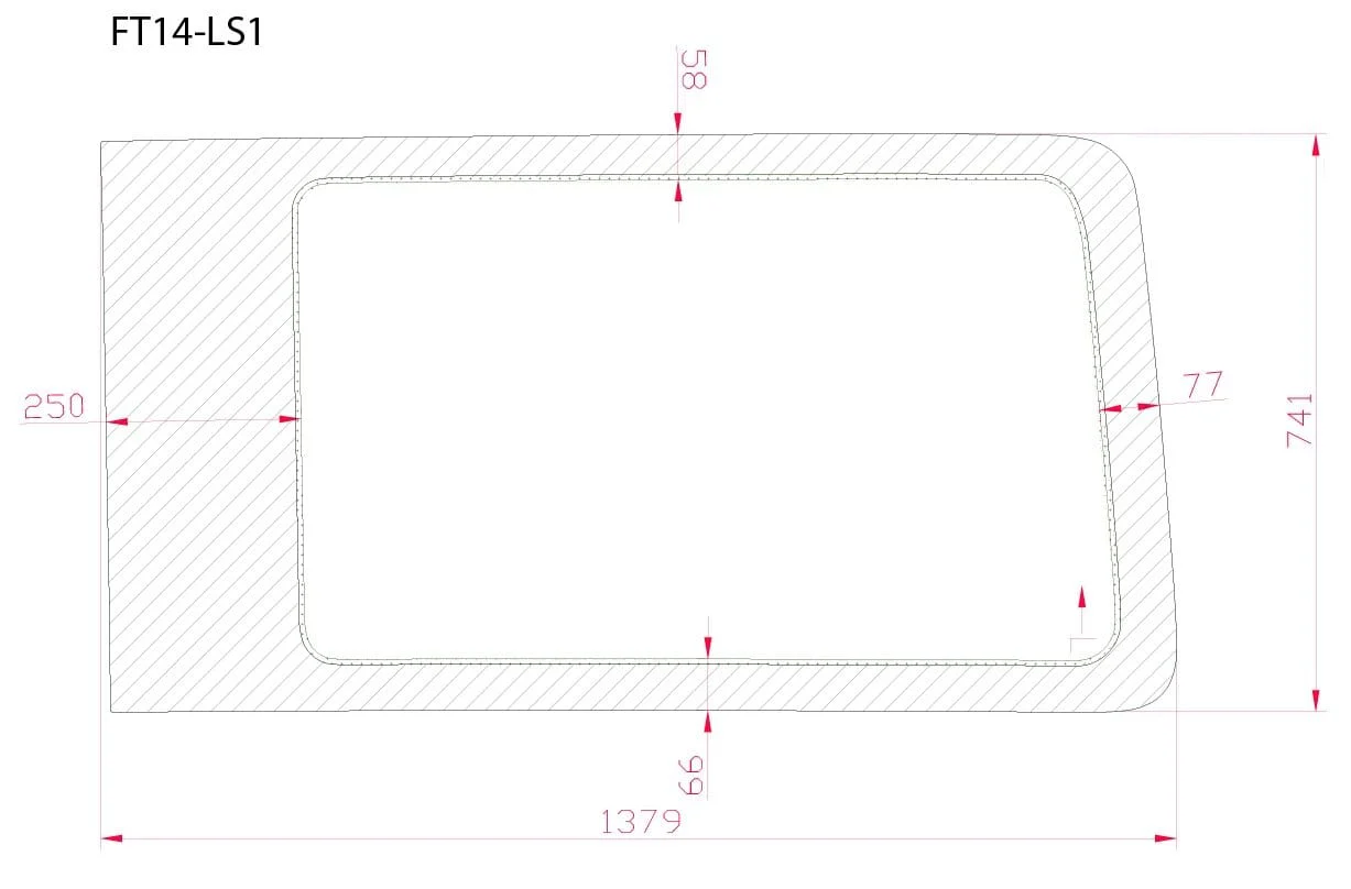 AM Auto Ford Transit 2015+ Driver Side Sliding Door Fixed Window (FT14-LS1 P) - Image 3