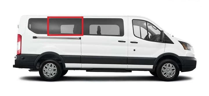 AM Auto Ford Transit 2015+ (Low Roof) Passenger Side Middle Fixed Window (FTL17-R2L P)