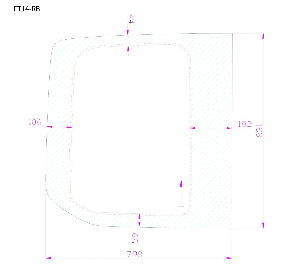 AM Auto Ford Transit 2015+ Passenger Side Rear Cargo Door Window (FT14-RB P) - Image 4