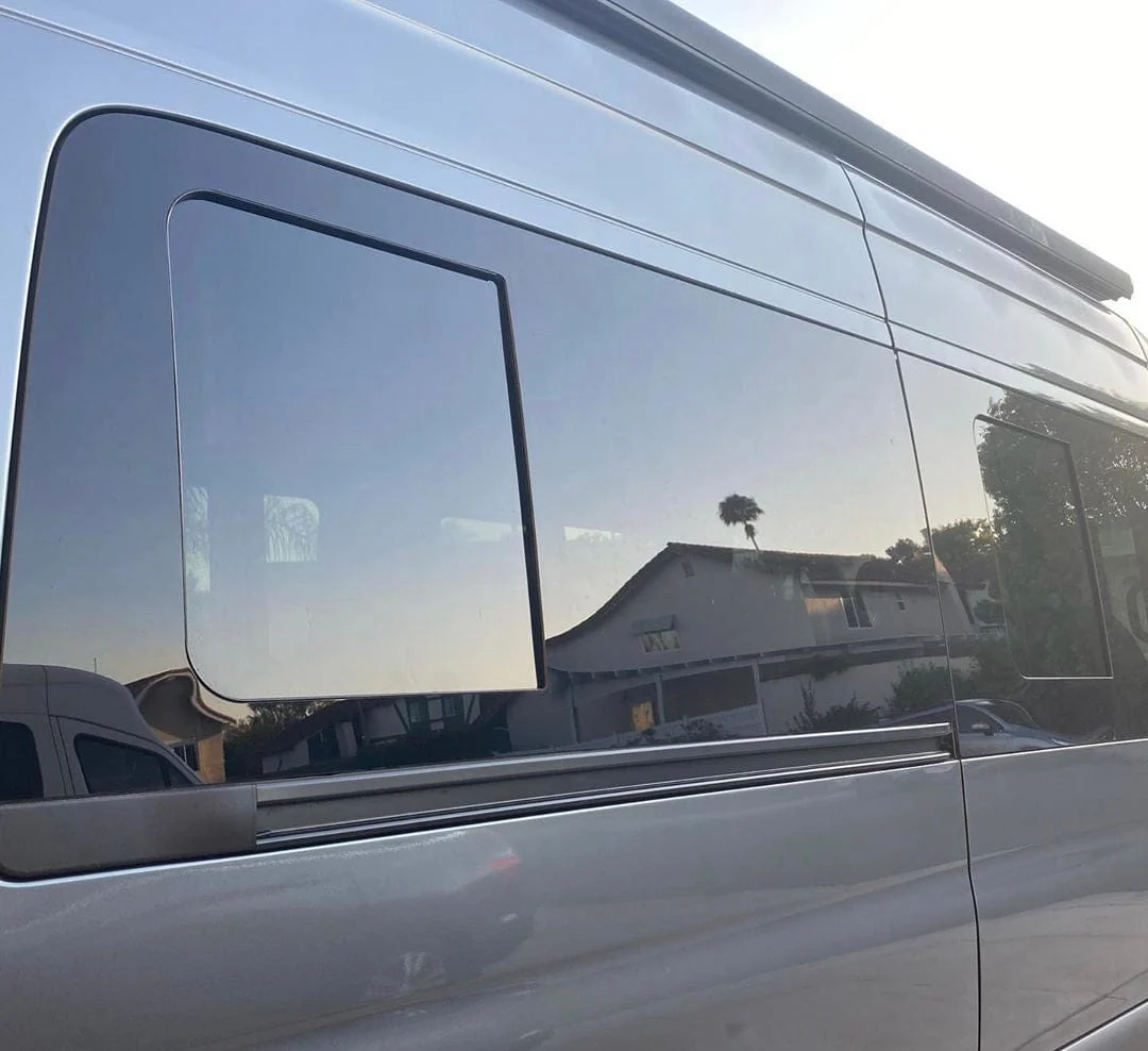 AM Auto Mercedes Sprinter (2007+) Rear Screened Half-Slider Window Sliding Door On Driver Side 144″WB (MS06-LS2M-HSS P)
