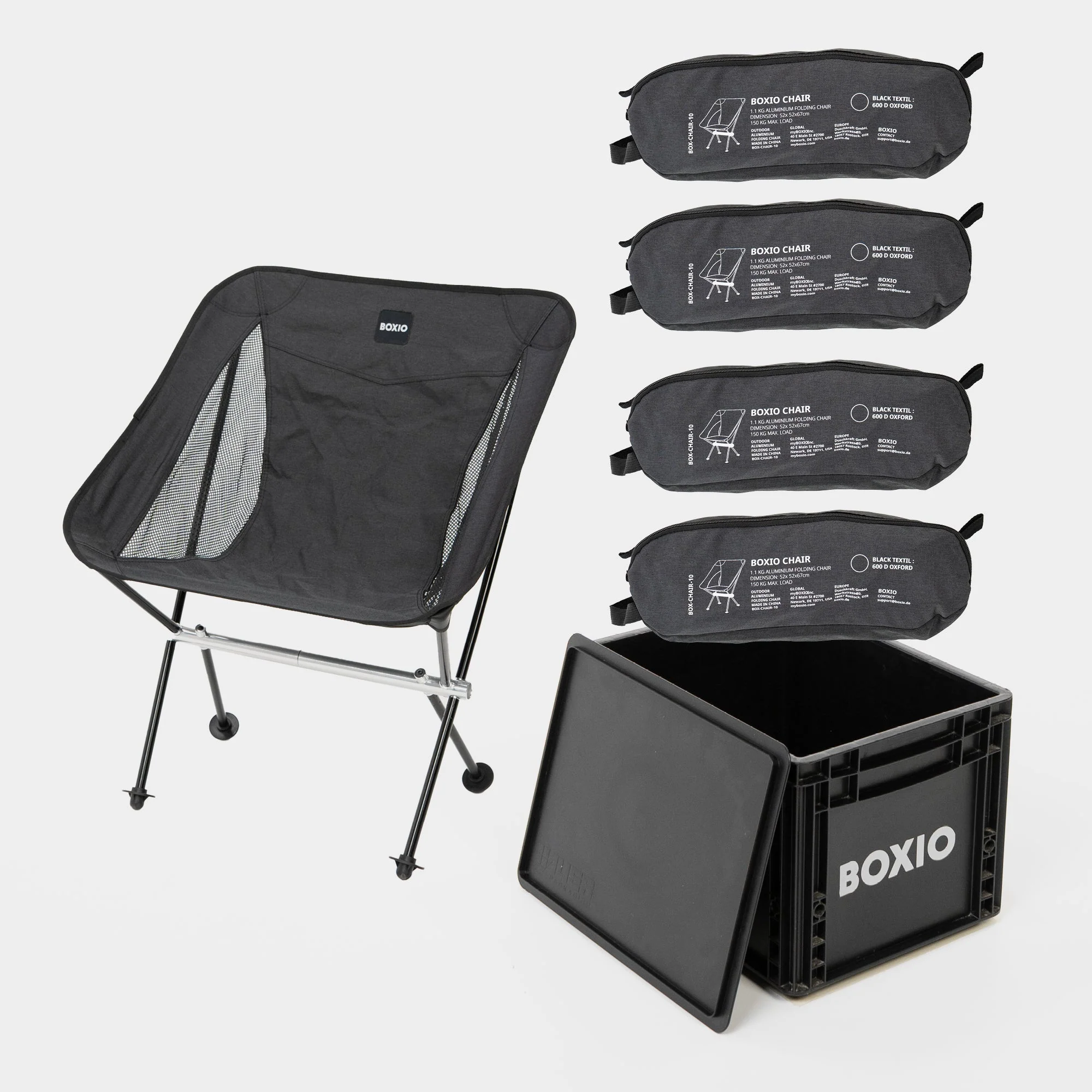 Boxio Camping Chairs Set with Box