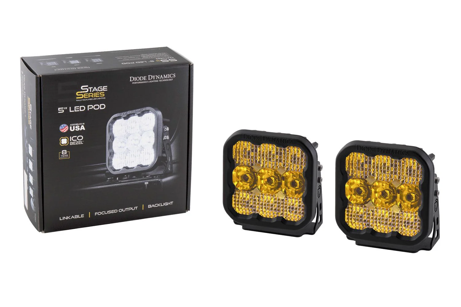Diode Dynamics Light Pods - SS5 LED Pod Pro Yellow Combo (Pair) - Image 2
