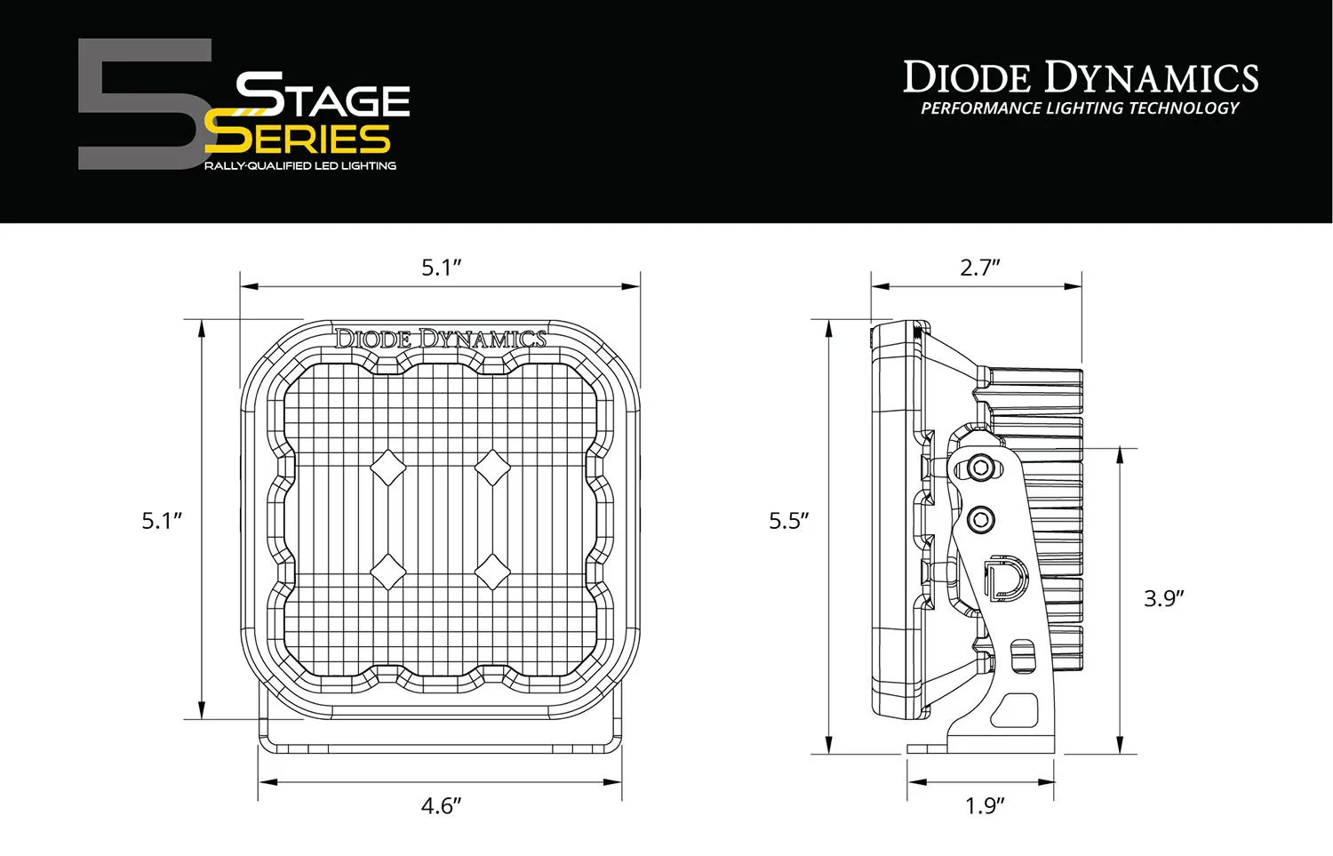 Diode Dynamics Light Pods - SS5 LED Pod Pro Yellow Combo (Pair) - Image 7