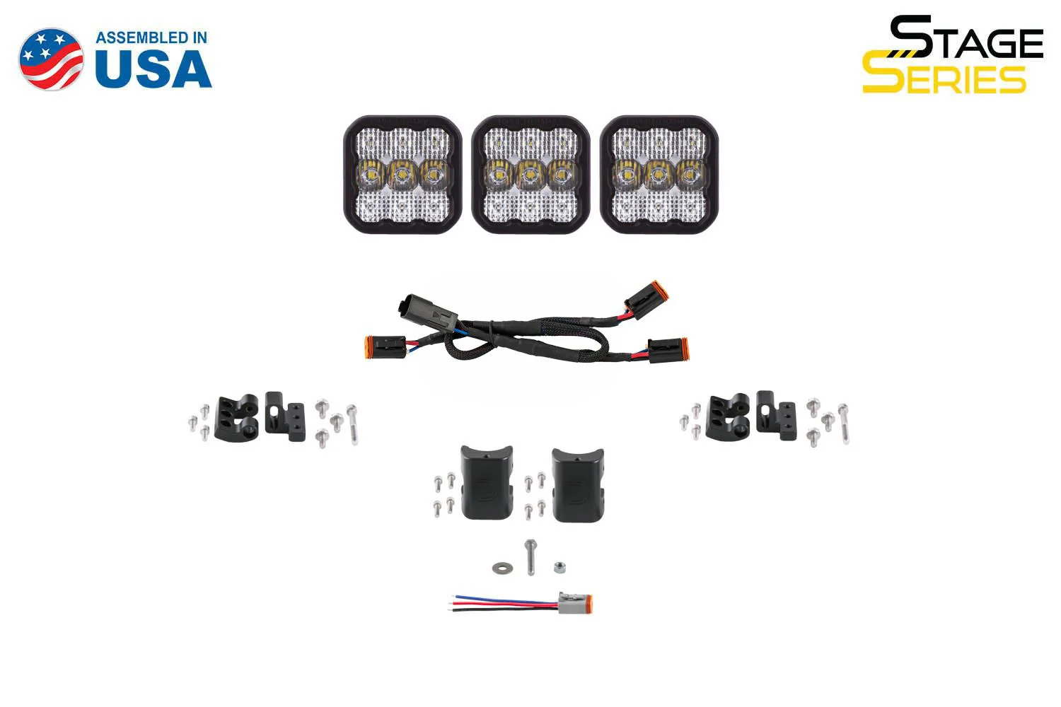 Diode Dynamics SS5 Sport Universal CrossLink 3-Pod Lightbar Yellow Combo - Image 6