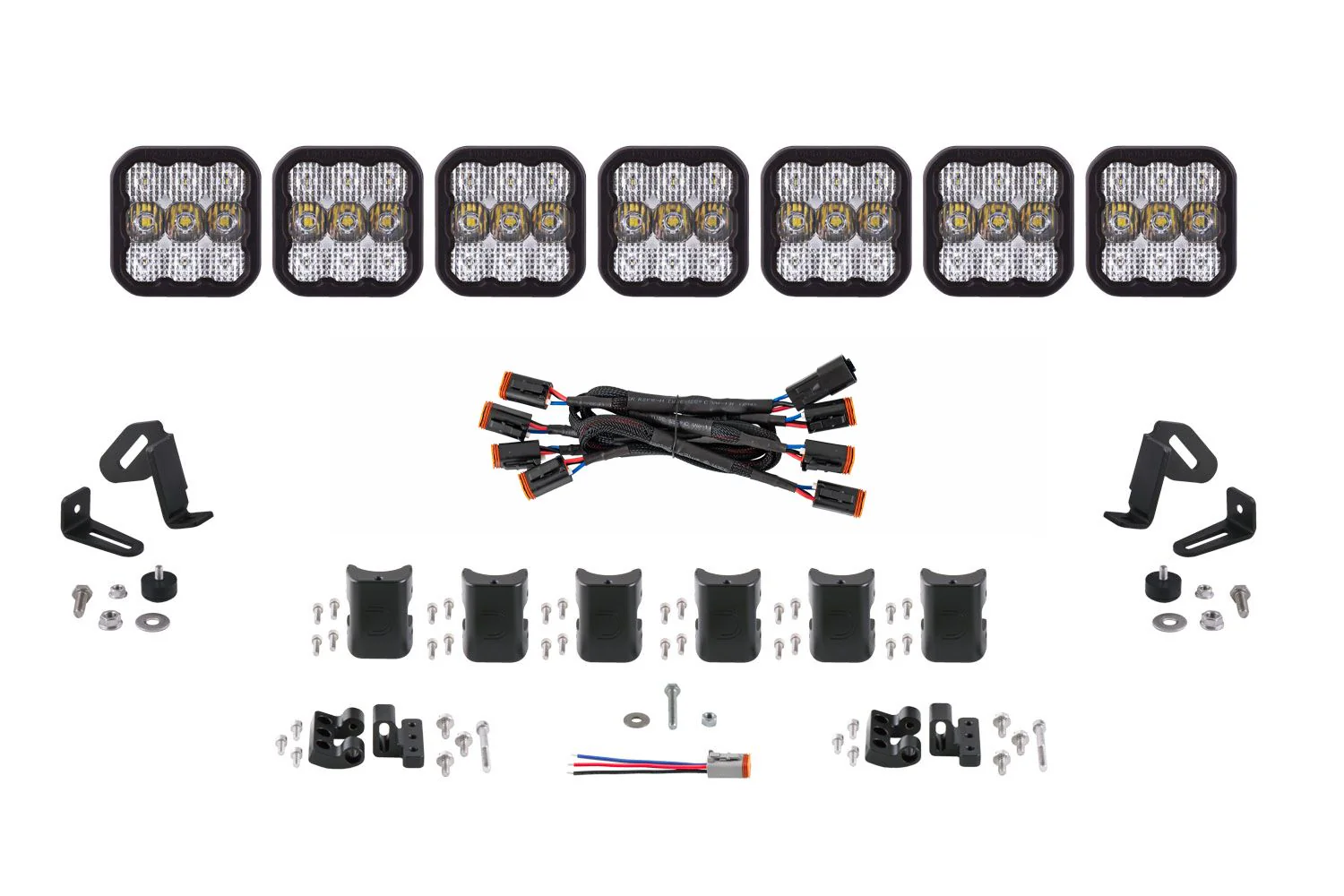 Diode Dynamics SS5 Sport Universal CrossLink 7-Pod Lightbar White Combo