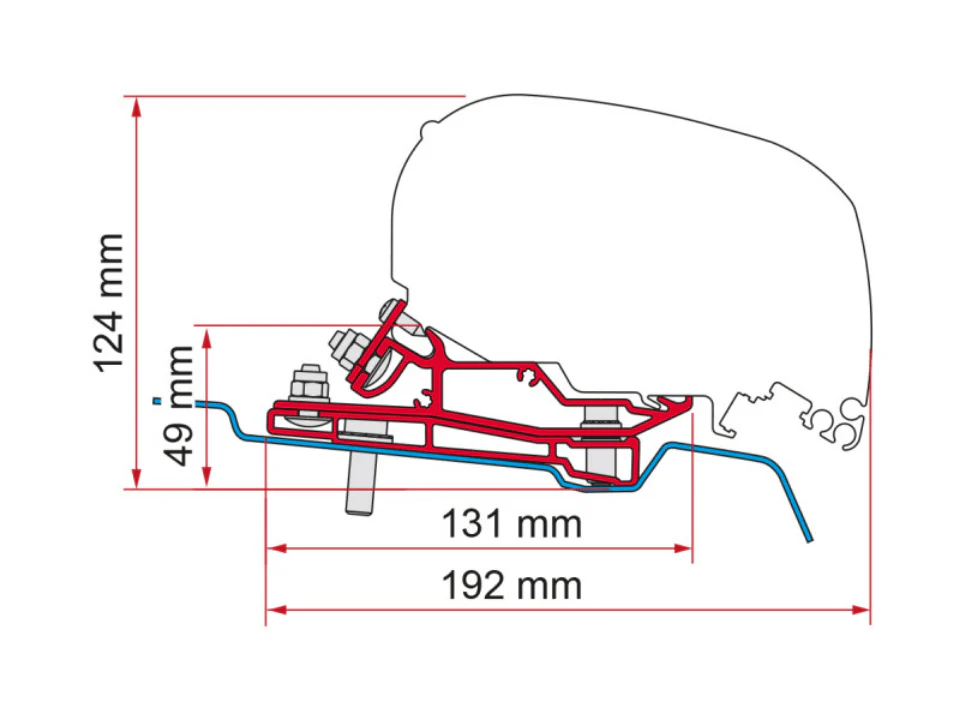 Fiamma F80S/F65 Eagle RV Awning Bracket for Ford Transit