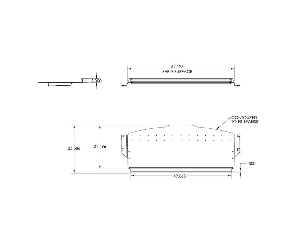 Van Wife Components 2015+ Ford Transit Headliner Shelf with Curtain Rod - Image 6