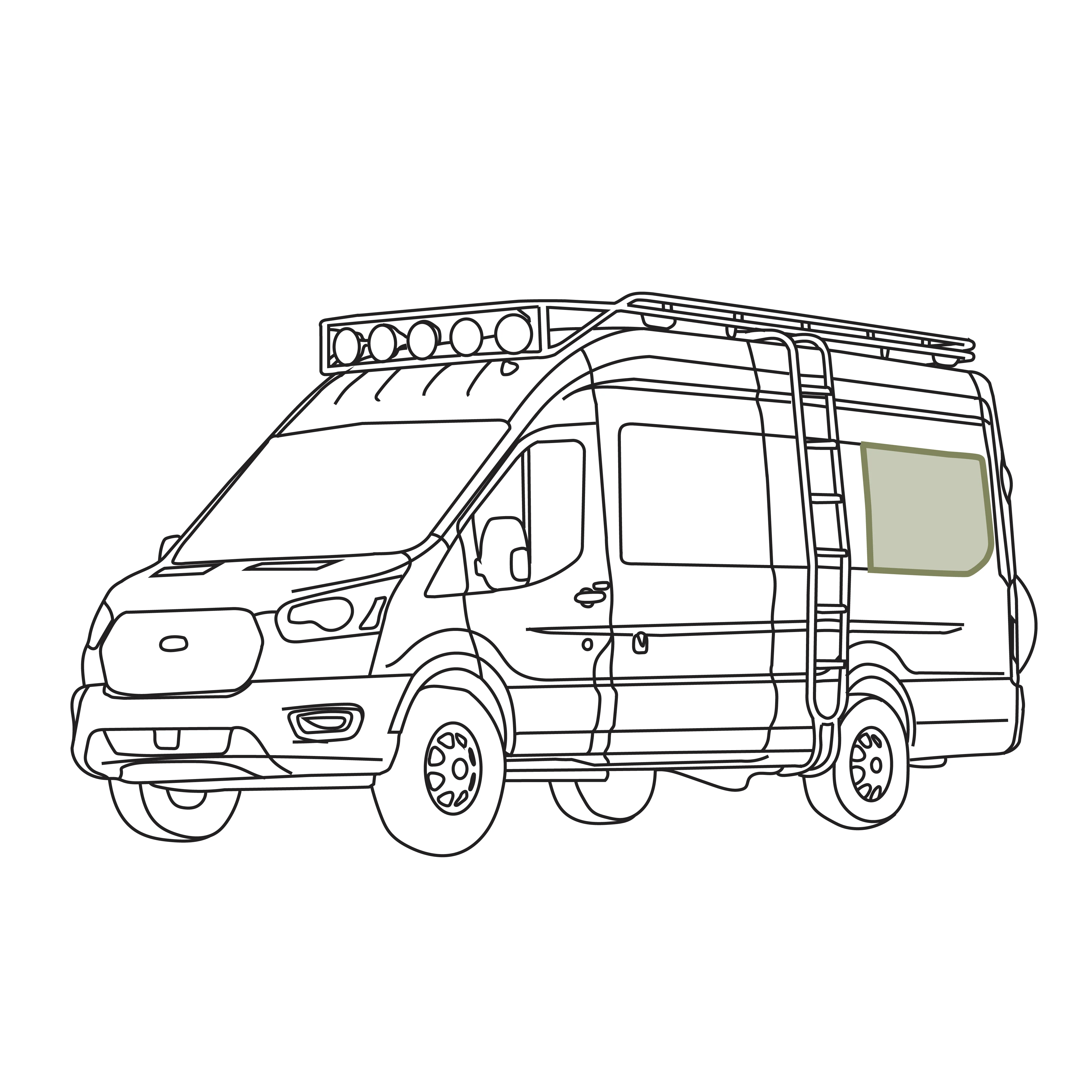 VanEssential Ford Transit Stealth Rear Qtr Window Cover (Factory Plastic Trim) - Image 5