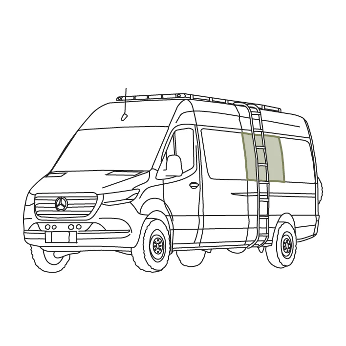 VanEssential Mercedes Sprinter Stealth Passenger Van Middle Window Covers - Image 9