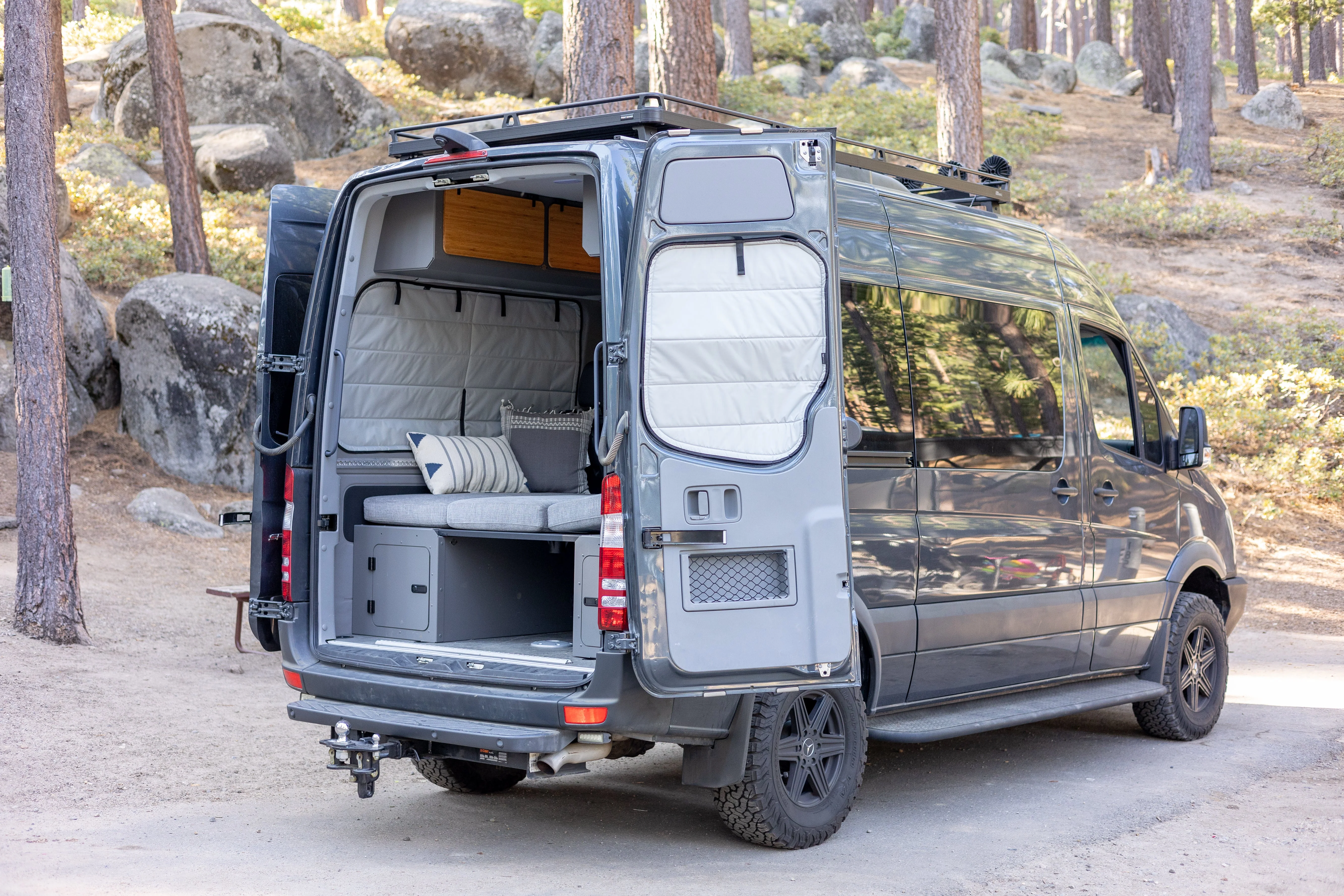 VanEssential Mercedes Sprinter Stealth Rear Door Window Covers (Pair) - Image 7