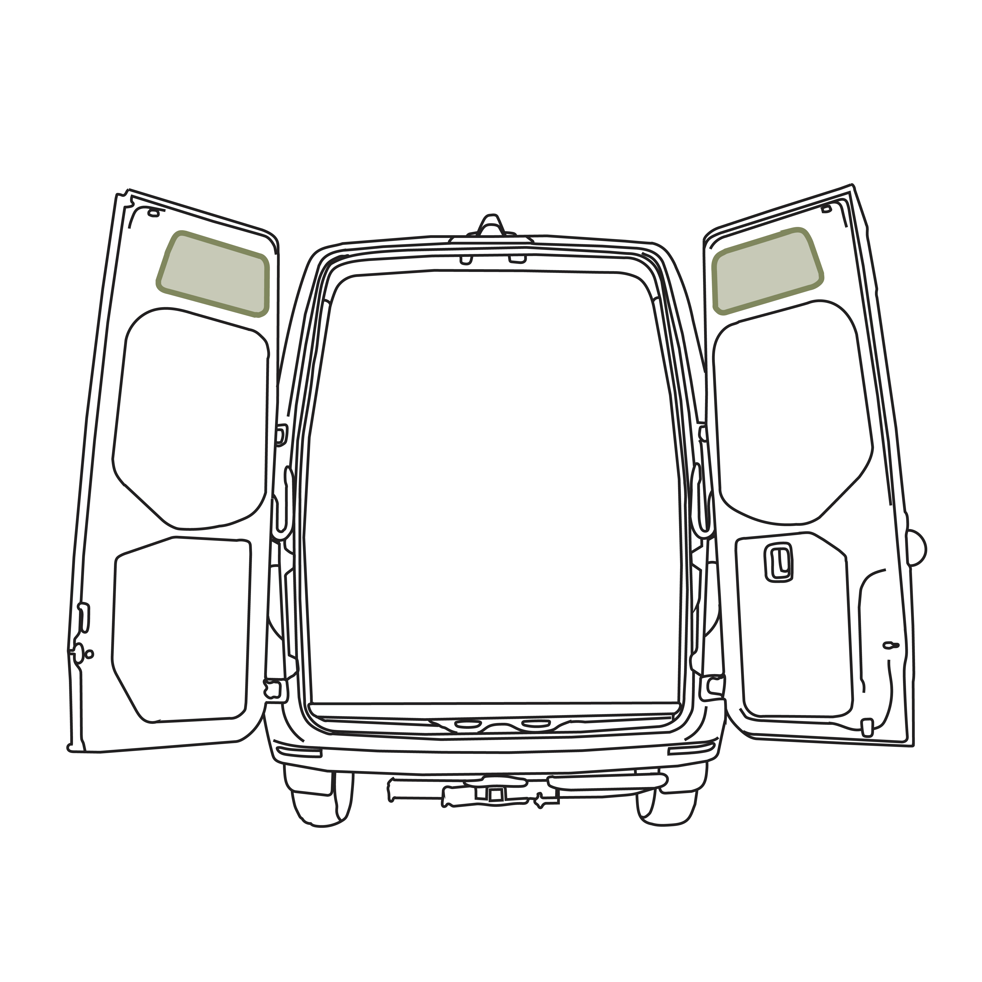 VanEssential Mercedes Sprinter Upper Rear Door Storage Panels (Pair) - Image 7