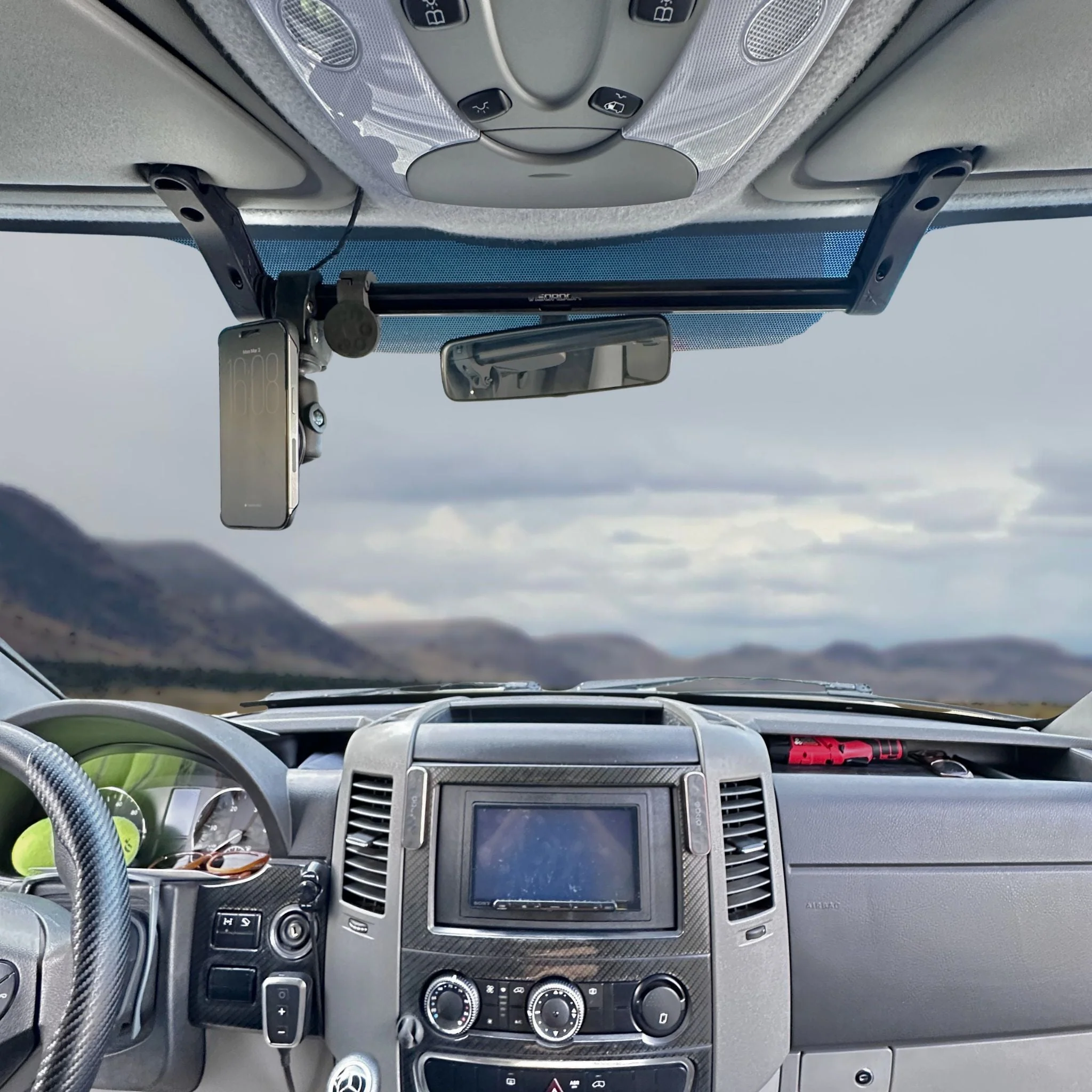 TERRA X Sprinter Van Visor Tube Mount for Navigation Devices and Accessories – TERRA X Visordok TubeTrak - Image 6