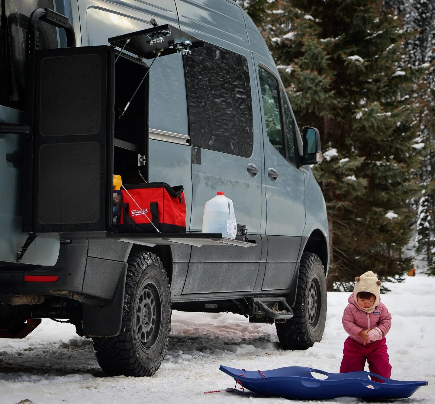 Tec Vanlife 2019+ Mercedes Sprinter Rear Door Aluminum No Drill Gear Rack - Passenger Side - Image 4