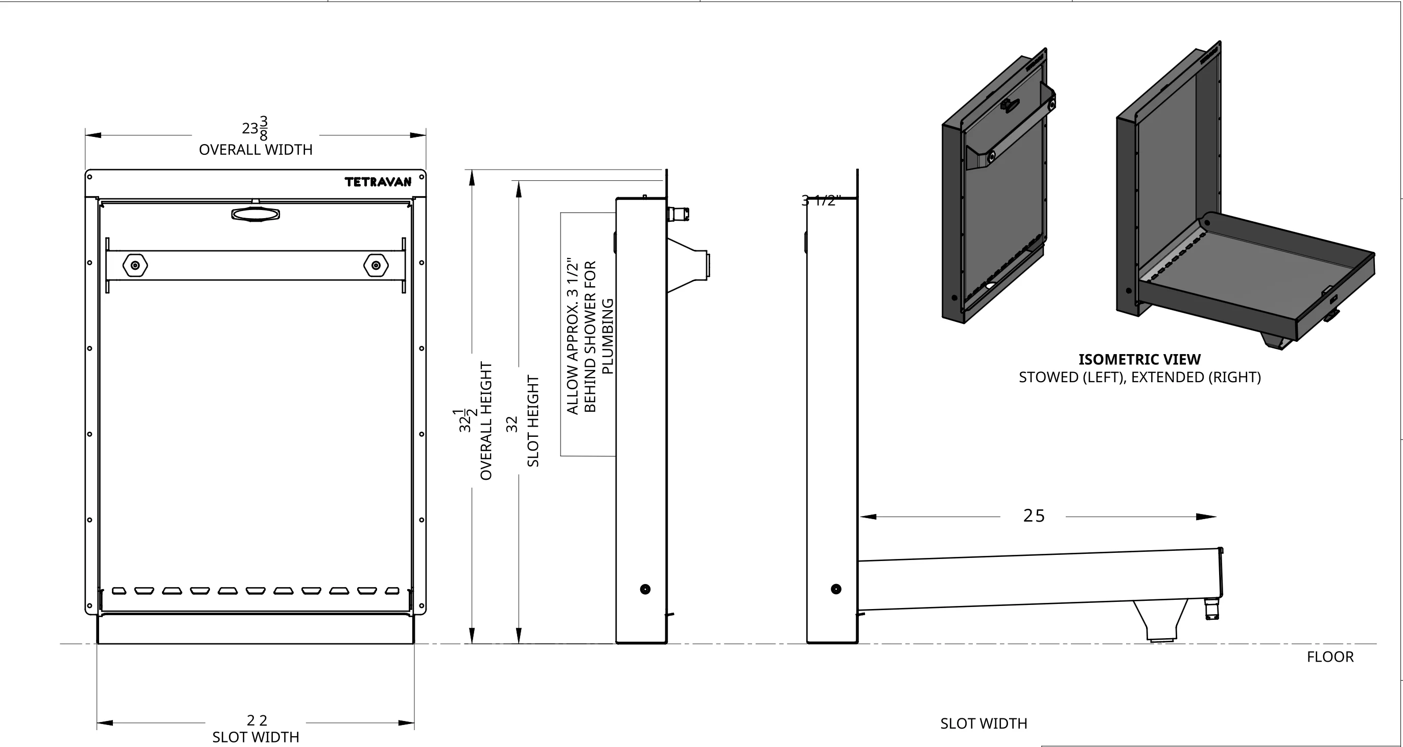 Tetravan Folding Shower 2.1 with Magnetic Curtain - Image 21